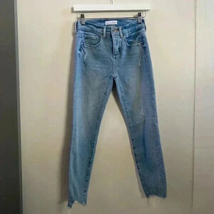 Loft raw hem skinny jeans‎ 24 petite